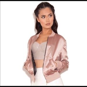 House of CB Dena Bomber Jacket (Color: Rose)